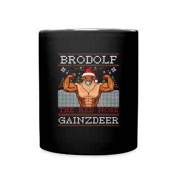 Brodolf The Red Nose Gainzdeer Geschenk - Tasse einfarbig - Schwarz - Vorne