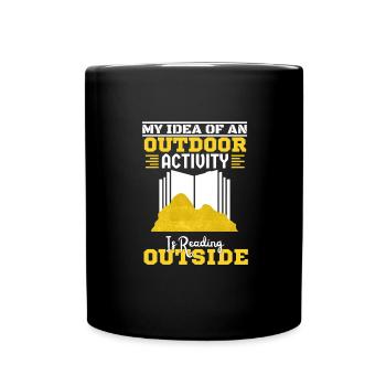 CAMPING CAMPEN CAMPERS READ BOOKS - Full Colour Mug - black - Front