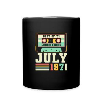 50. Geburtstag Geschenk Juli 1971 50 Jahre - Tasse einfarbig - Schwarz - Vorne