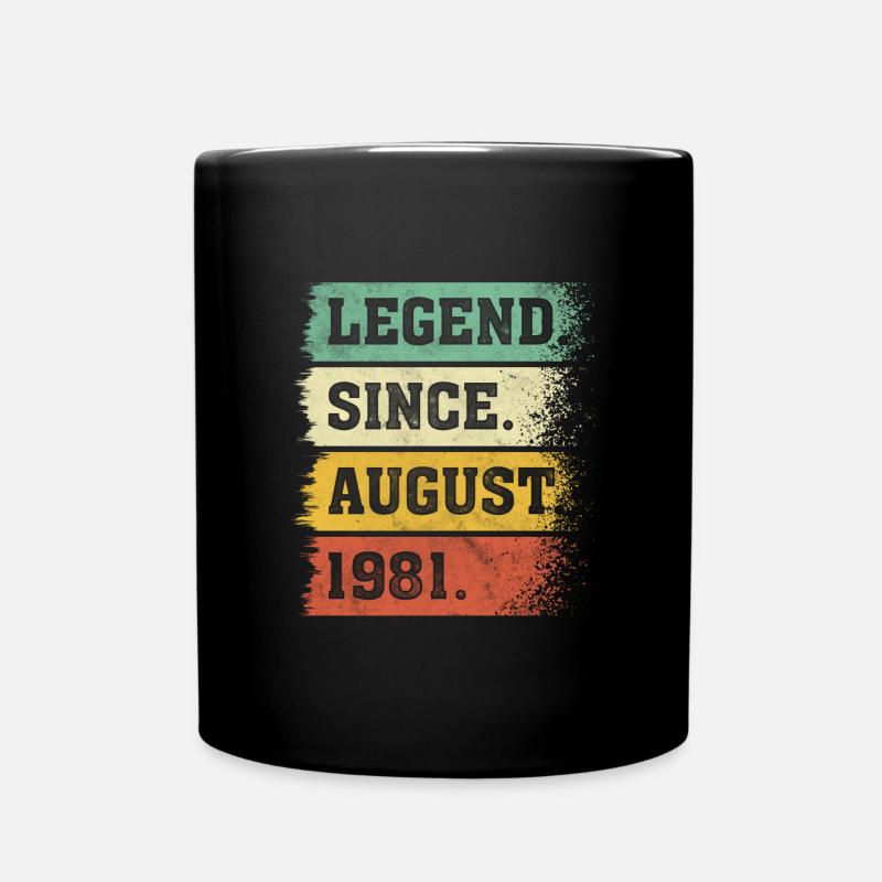 40th birthday gift August 1981 40 years - Full Colour Mug - black
