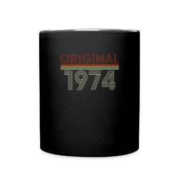 47. Geburtstag Geschenk 1974 - Tasse einfarbig - Schwarz - Vorne