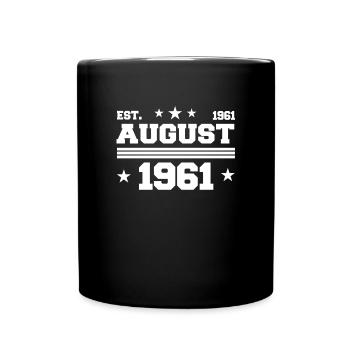 60th birthday gift August 1961 - Full Colour Mug - black - Front