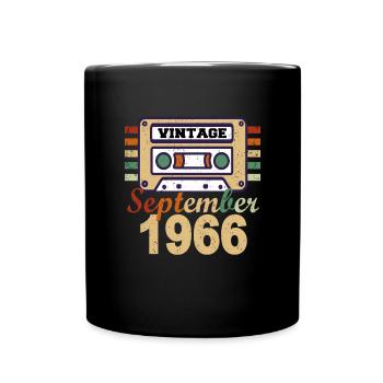 55th birthday gift September 1966 - Full Colour Mug - black - Front
