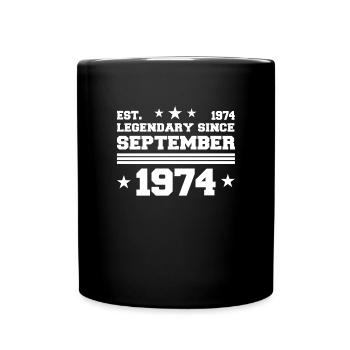 47th birthday gift September 1974 - Full Colour Mug - black - Front