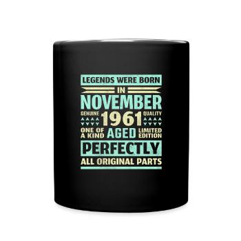 60 anniversaire cadeau novembre 1961 60 ans - Mug uni - noir - Devant