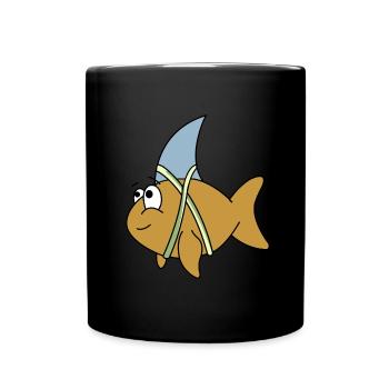 Fish with shark fin - Full Colour Mug - black - Front