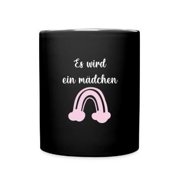 Es wird ein Mädchen! - Tasse einfarbig - Schwarz - Vorne