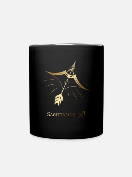 Sternzeichen Schütze/Sagittarius - Tasse einfarbig - Schwarz