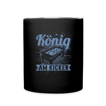 König am Kicker HerrenT-Shirt für Kicker Spieler - Tasse einfarbig - Schwarz - Vorne