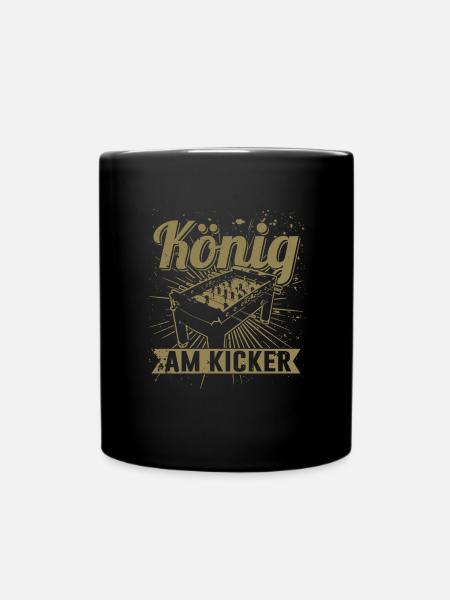 König am Kicker Herren T-Shirt für Kicker Spieler - Tasse einfarbig - Schwarz