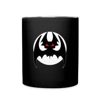 Chauve-souris et lune drôle d’autocollant effrayant cool - Mug uni - noir - Devant