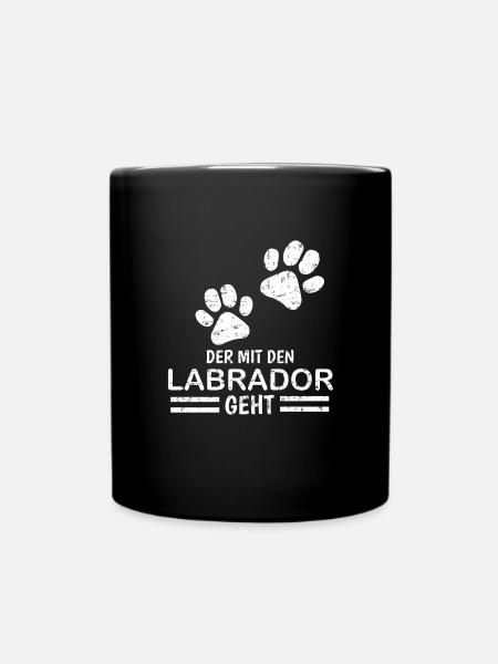 Herrchen Labrador der mit dem Labrador geht - Tasse einfarbig - Schwarz