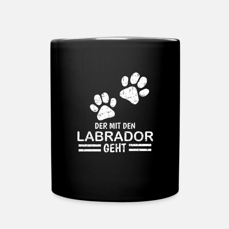 Herrchen Labrador der mit dem Labrador geht - Tasse einfarbig - Schwarz