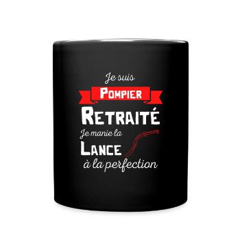 Je suis pompier retraité, cadeau humour retraite - Mug uni - noir - Devant