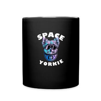 Espace Yorkie Synthwave Yorkshire Terrier Chien York - Mug uni - noir - Devant