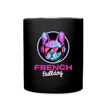 Synthwave Frenchie Bulldog Chien Frenchie - Mug uni - noir - Devant