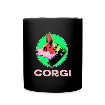 Cyber Corgi Dog Cadeau Pop Art - Mug uni - noir - Devant