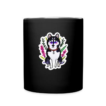Botanique Husky Dog Gift Malamute - Mug uni - noir - Devant