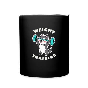 Husky Musculation Chien Cadeau Malamute - Mug uni - noir - Devant