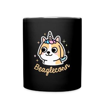 Beaglecorn Beagle Licorne Chien Cadeau Rétro - Mug uni - noir - Devant