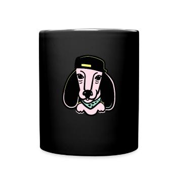 Dackel Trendy Hund Geschenk Wiener Dog - Tasse einfarbig - Schwarz - Vorne