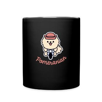 Pomeranian Vintage Biker Dog Gift Retro - Full Colour Mug - black - Front