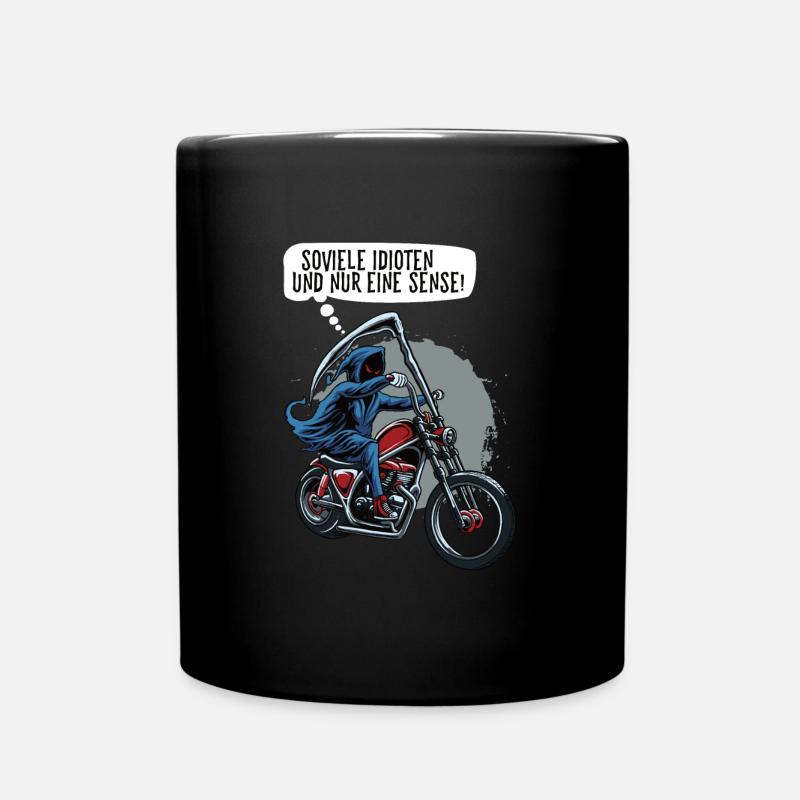 Soviele Idioten und nur eine Sense Sensenmann - Tasse einfarbig - Schwarz