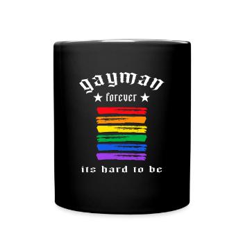 Gay LGBT Rainbow Male Love « Gayman » - Mug uni - noir - Devant