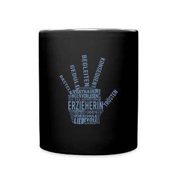 Erzieherin Shirt Wundervolle Worte - Tasse einfarbig - Schwarz - Vorne