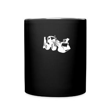 Baggerfahrer Radlader Bagger - Tasse einfarbig - Schwarz - Vorne