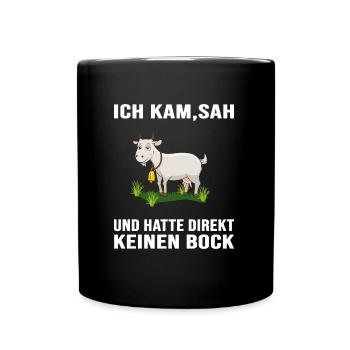 Ziegenbock Ziege -lustige Ziege meme "kein Bock" - Tasse einfarbig - Schwarz - Vorne