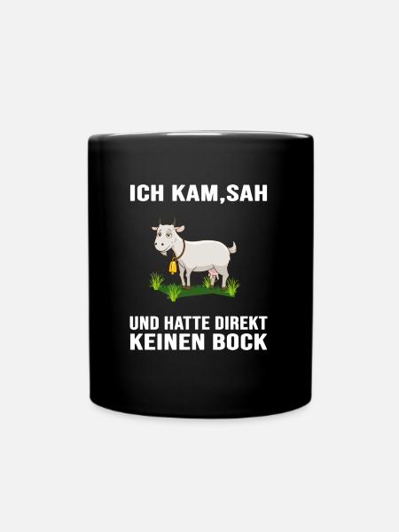 Ziegenbock Ziege -lustige Ziege meme "kein Bock" - Tasse einfarbig - Schwarz