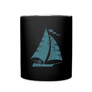 Sailboat Sailing Sailors - Full Colour Mug - black - Front