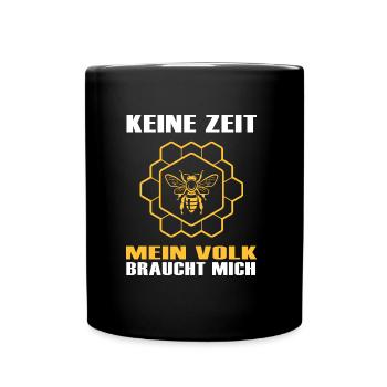 Hobbyimker Bienenvolk Imker liebt Honig-Biene - Tasse einfarbig - Schwarz - Vorne