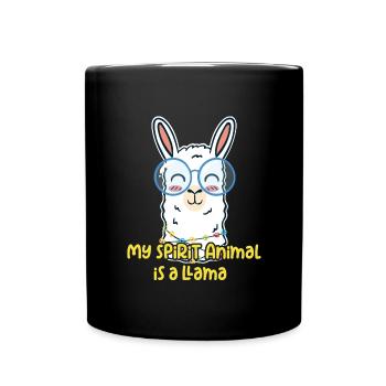 Le lama est mon animal préféré - Mug uni - noir - Devant