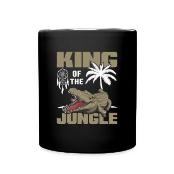 Jungle de noix de sauvage Survie de la jungle Alligator - Mug uni - noir - Devant