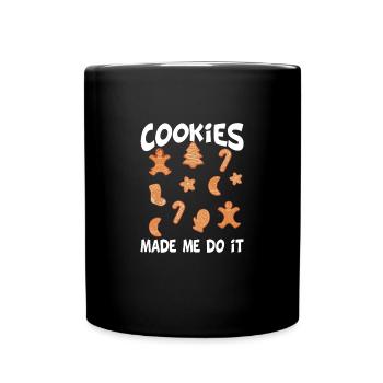 Weihnachten Kekse- Lebkuchen Geschenk - Tasse einfarbig - Schwarz - Vorne