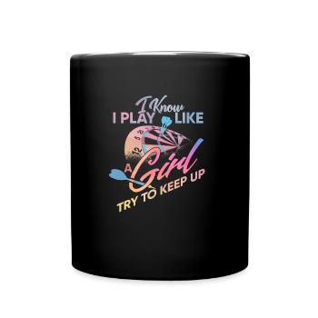 Play like a Darts Girl - Dart - Tasse einfarbig - Schwarz - Vorne