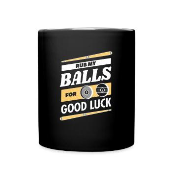 Billard Bälle streicheln für Glück - Lustig - Tasse einfarbig - Schwarz - Vorne