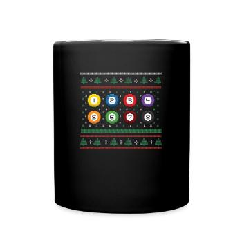 Billiard Xmas - Tasse einfarbig - Schwarz - Vorne