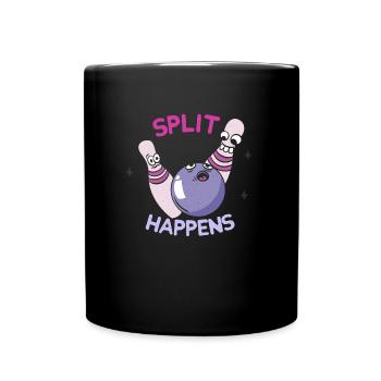 Split happens Bowling & Kegeln Fun - Tasse einfarbig - Schwarz - Vorne