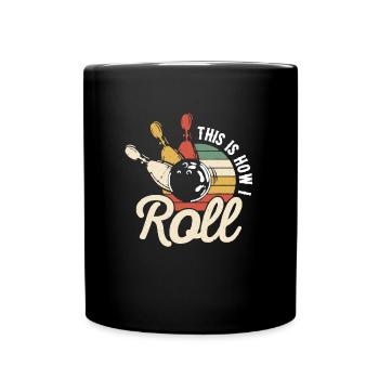 Bowling & Kegeln Retro Fun - Tasse einfarbig - Schwarz - Vorne
