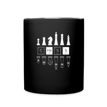 Schach Elemente im Periodensystem - Tasse einfarbig - Schwarz - Vorne
