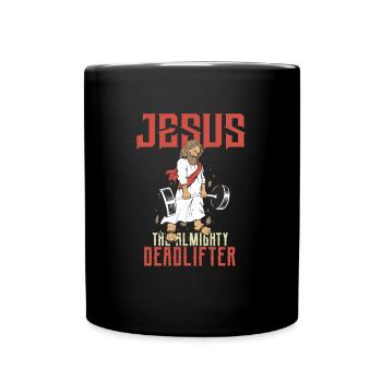 Jesus Deadlift Workout - Tasse einfarbig - Schwarz - Vorne