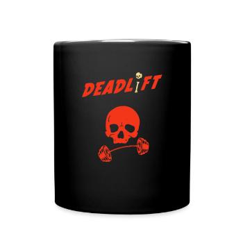 Kreuzheben Deadlift Workout - Tasse einfarbig - Schwarz - Vorne