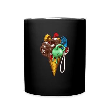 Gym Ice Cream - Eis Workout - Tasse einfarbig - Schwarz - Vorne