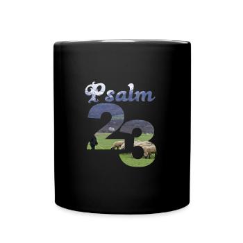 Psalm 23 Der Herr ist mein Hirte - Tasse einfarbig - Schwarz - Vorne