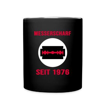 1976 geburtstag jubiläum messerscharf retro party - Tasse einfarbig - Schwarz - Vorne