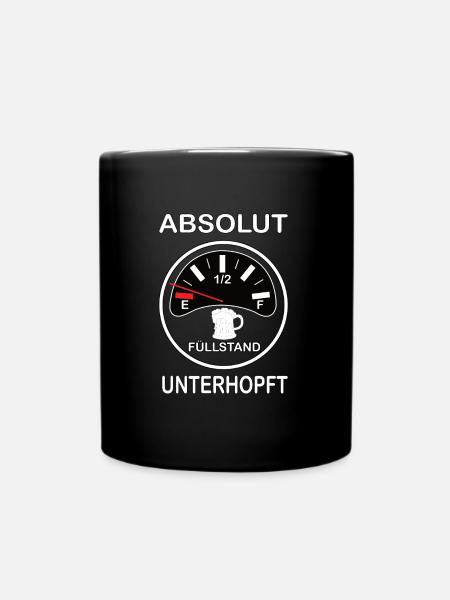 Bier bestellen weil unterhopft - Tasse einfarbig - Schwarz