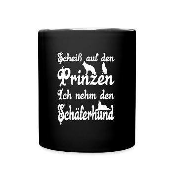 Hund - Scheiß auf den Prinzen - Tasse einfarbig - Schwarz - Vorne